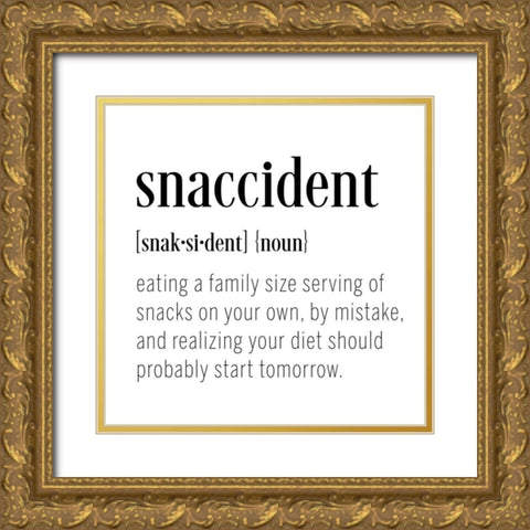 Snaccident Definition Gold Ornate Wood Framed Art Print with Double Matting by CAD Designs
