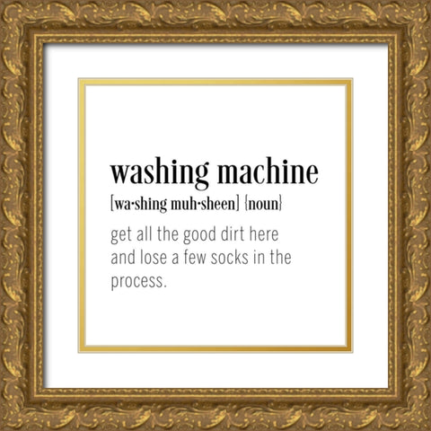 Washing Machine Gold Ornate Wood Framed Art Print with Double Matting by CAD Designs