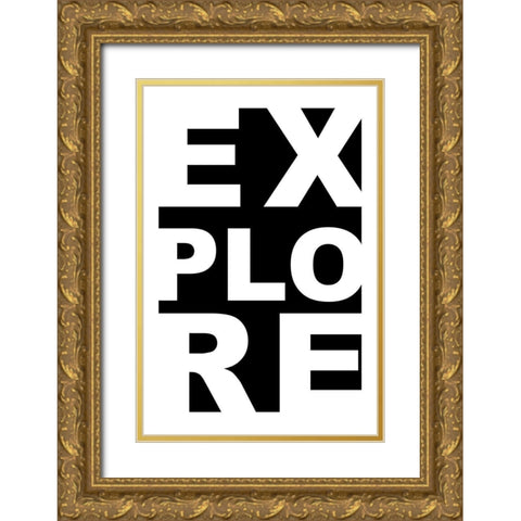 Explore Gold Ornate Wood Framed Art Print with Double Matting by CAD Designs