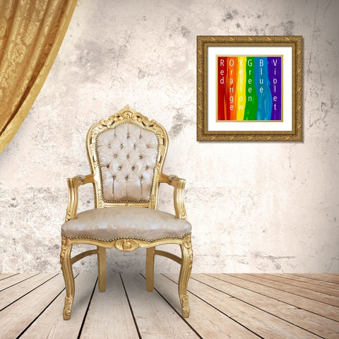 Rainbow Gold Ornate Wood Framed Art Print with Double Matting by Santiago, Daniela