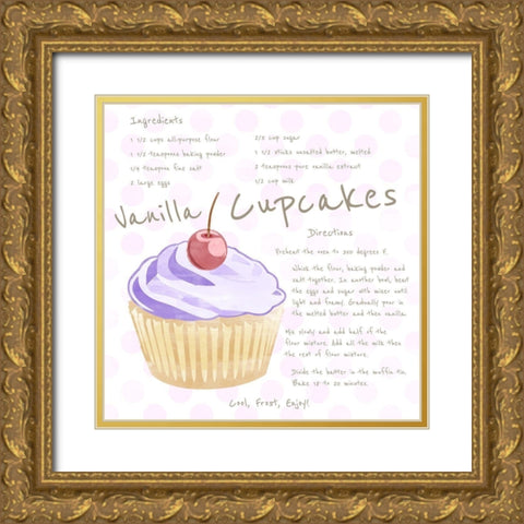 Vanilla Cupcake Gold Ornate Wood Framed Art Print with Double Matting by Santiago, Daniela
