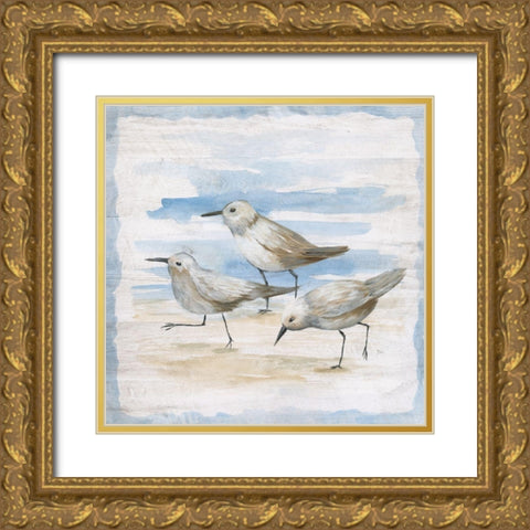 Shore Birds II Gold Ornate Wood Framed Art Print with Double Matting by Nan