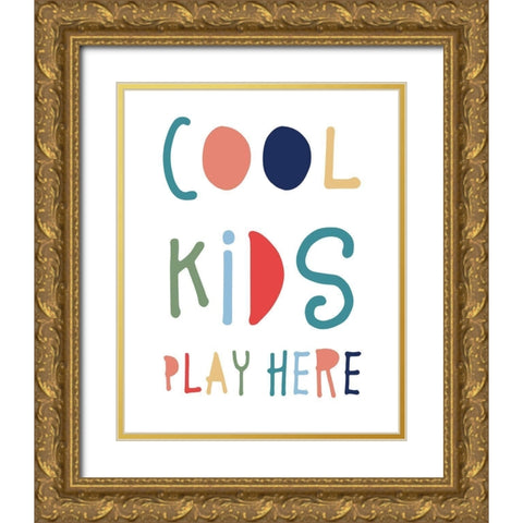 Cool Kids Play Gold Ornate Wood Framed Art Print with Double Matting by Carpentieri, Natalie