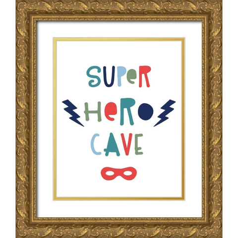 Superhero Cave Gold Ornate Wood Framed Art Print with Double Matting by Carpentieri, Natalie