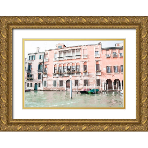 Canal Building I Gold Ornate Wood Framed Art Print with Double Matting by Nan