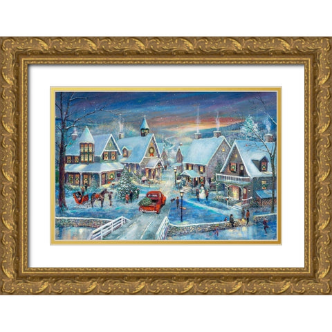 Celebrating Home for the Holidays Gold Ornate Wood Framed Art Print with Double Matting by Manning, Ruane