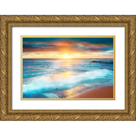 Amber Light Gold Ornate Wood Framed Art Print with Double Matting by Delimont, Danita