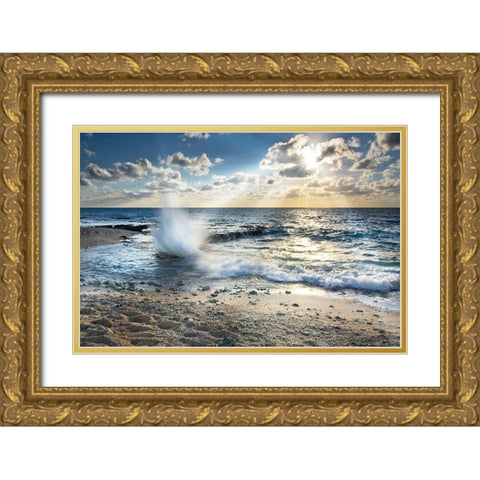 Caribbean Sundown Gold Ornate Wood Framed Art Print with Double Matting by Delimont, Danita