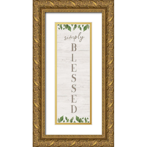 Blessed Greenery Gold Ornate Wood Framed Art Print with Double Matting by Carpentieri, Natalie