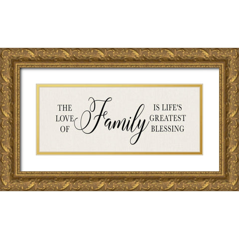 The Love of Family Gold Ornate Wood Framed Art Print with Double Matting by CAD Designs