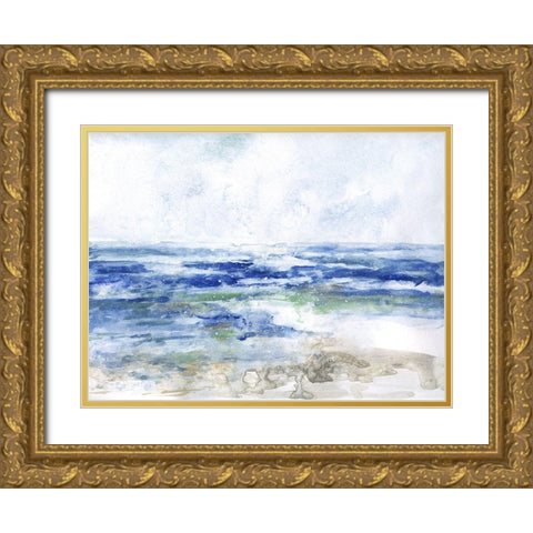Soft Ocean Waters I Gold Ornate Wood Framed Art Print with Double Matting by Swatland, Sally