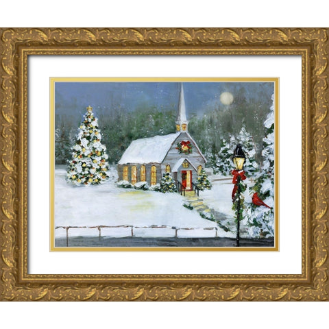 O Holy Night Gold Ornate Wood Framed Art Print with Double Matting by Swatland, Sally
