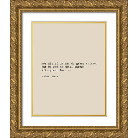 Mother Teresa Gold Ornate Wood Framed Art Print with Double Matting by CAD Designs
