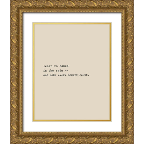 Dance in the Rain Gold Ornate Wood Framed Art Print with Double Matting by CAD Designs