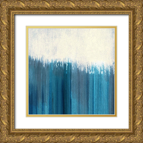 Fading to Blue Gold Ornate Wood Framed Art Print with Double Matting by Jill, Susan