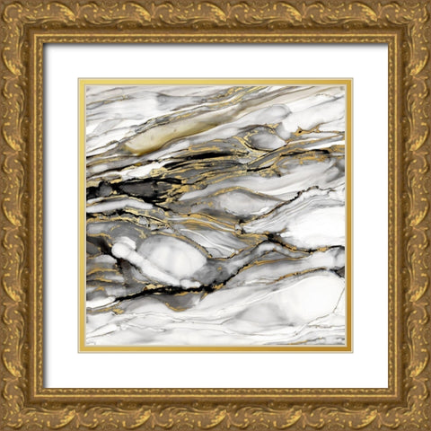 Marbled Gold I Gold Ornate Wood Framed Art Print with Double Matting by Robinson, Carol