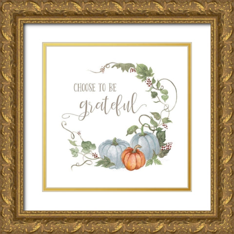 Harvest Wreath II Gold Ornate Wood Framed Art Print with Double Matting by Tava Studios