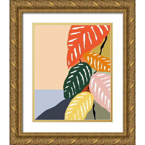 Tropical Plant II Gold Ornate Wood Framed Art Print with Double Matting by Santiago, Daniela