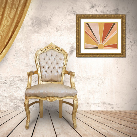 Sedona Sunrise Gold Ornate Wood Framed Art Print with Double Matting by Santiago, Daniela