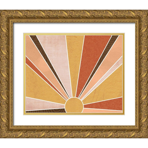 Sedona Sunrise Gold Ornate Wood Framed Art Print with Double Matting by Santiago, Daniela