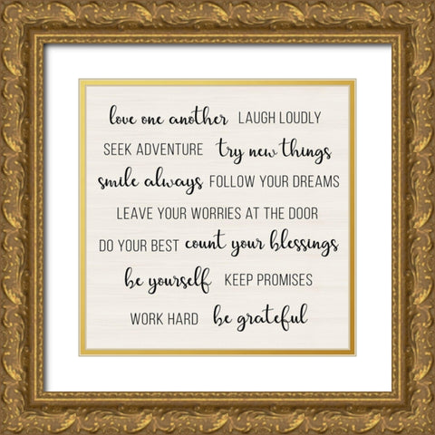 Love One Another Gold Ornate Wood Framed Art Print with Double Matting by CAD Designs