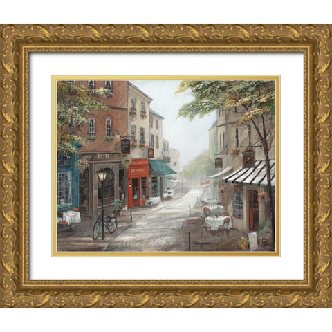 Rues Bakery Gold Ornate Wood Framed Art Print with Double Matting by Manning, Ruane