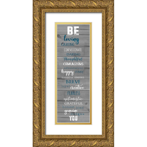 Be Loving Gold Ornate Wood Framed Art Print with Double Matting by CAD Designs