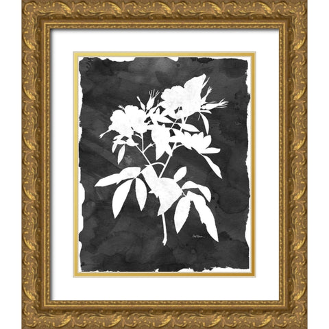 Black Botanical I Gold Ornate Wood Framed Art Print with Double Matting by Robinson, Carol