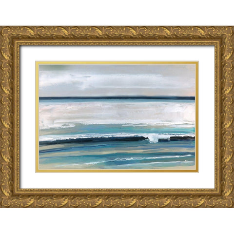 Ocean Stratus Gold Ornate Wood Framed Art Print with Double Matting by Swatland, Sally