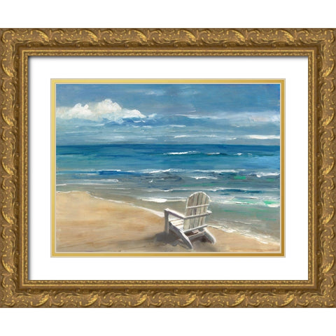Solace Beach Gold Ornate Wood Framed Art Print with Double Matting by Swatland, Sally