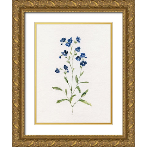 Petite Blue I Gold Ornate Wood Framed Art Print with Double Matting by Swatland, Sally