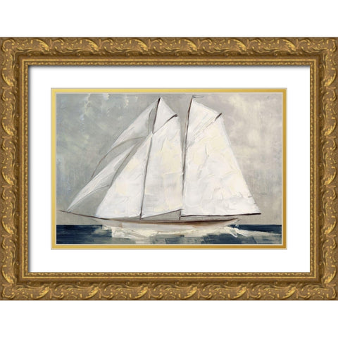 Setting Sail Gold Ornate Wood Framed Art Print with Double Matting by Swatland, Sally