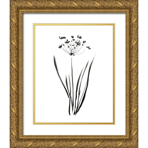 Inky Botanical II Gold Ornate Wood Framed Art Print with Double Matting by Donovan, Kelly