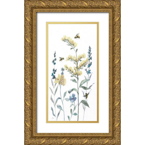 Bumble Bee Garden II Gold Ornate Wood Framed Art Print with Double Matting by Nan