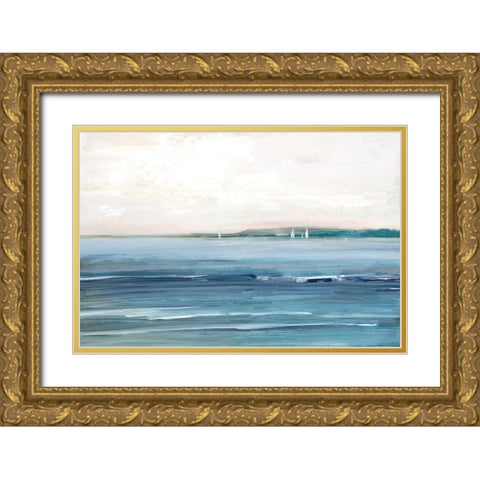 Distant Twilight Gold Ornate Wood Framed Art Print with Double Matting by Swatland, Sally