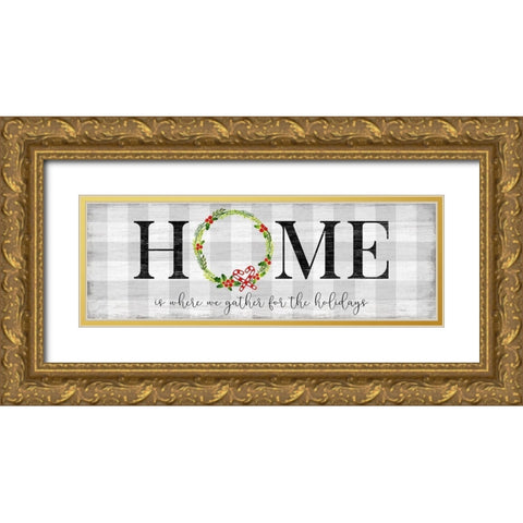 Gather for the Holidays Gold Ornate Wood Framed Art Print with Double Matting by Carpentieri, Natalie