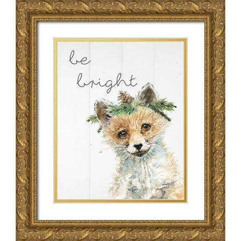 Be Bright Gold Ornate Wood Framed Art Print with Double Matting by Robinson, Carol