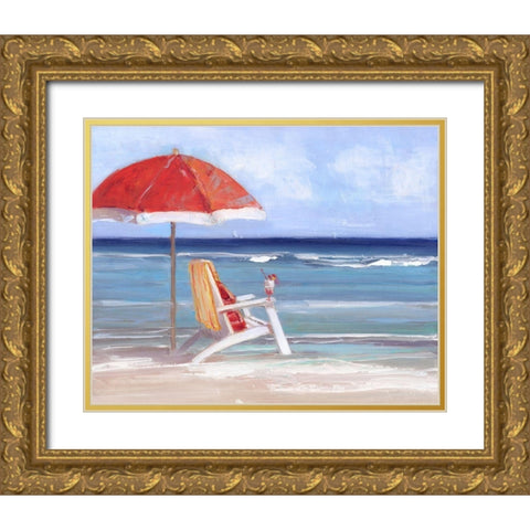 Tidal Watching Gold Ornate Wood Framed Art Print with Double Matting by Swatland, Sally