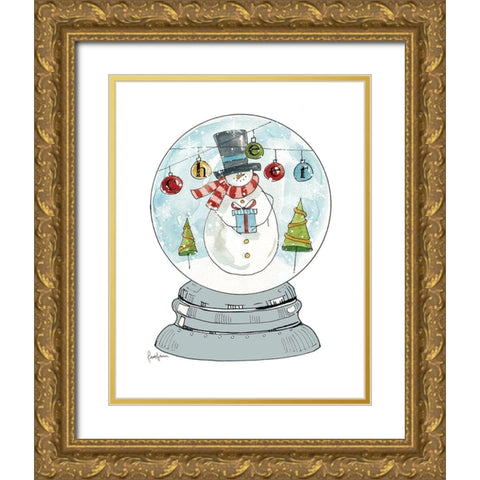 Snowglobe II Gold Ornate Wood Framed Art Print with Double Matting by Finn, Livi