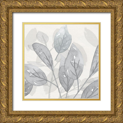 Shadow Leaves II Gold Ornate Wood Framed Art Print with Double Matting by Jill, Susan