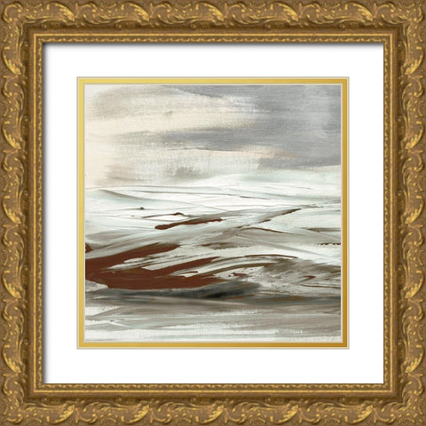Tumultuous Earth Gold Ornate Wood Framed Art Print with Double Matting by Jill, Susan