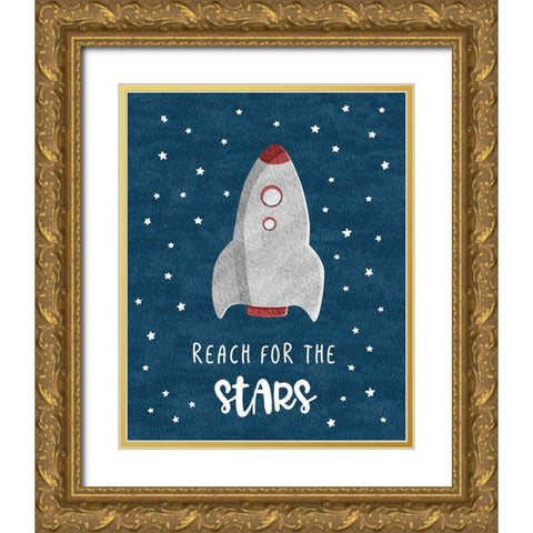Reach for the Stars Gold Ornate Wood Framed Art Print with Double Matting by Carpentieri, Natalie