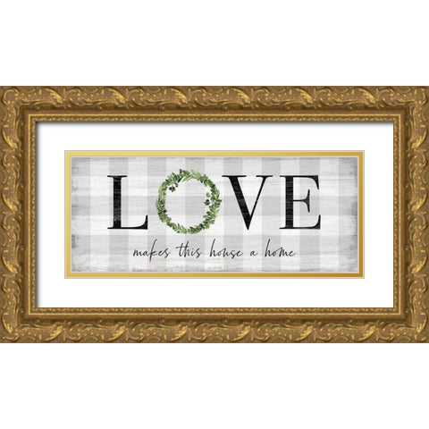 Makes this House a Home Gold Ornate Wood Framed Art Print with Double Matting by Carpentieri, Natalie