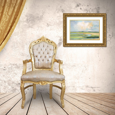 Pastel Horizon II Gold Ornate Wood Framed Art Print with Double Matting by Swatland, Sally
