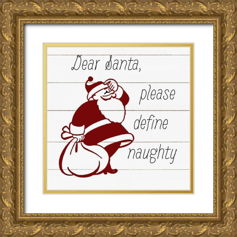 Signs for Santa III Gold Ornate Wood Framed Art Print with Double Matting by Robinson, Carol