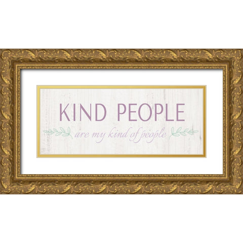 Kind People Gold Ornate Wood Framed Art Print with Double Matting by CAD Designs