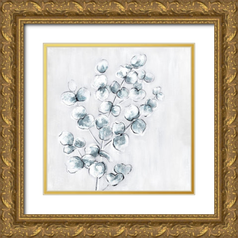 Soft Eucalyptus I Gold Ornate Wood Framed Art Print with Double Matting by Nan