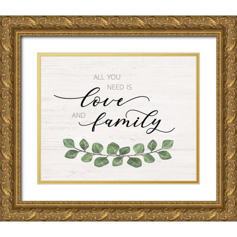 Love and Family Gold Ornate Wood Framed Art Print with Double Matting by Carpentieri, Natalie