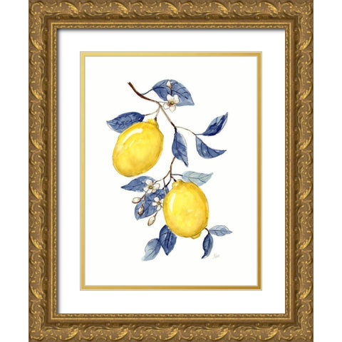 Odyssey Lemons II Gold Ornate Wood Framed Art Print with Double Matting by Nan