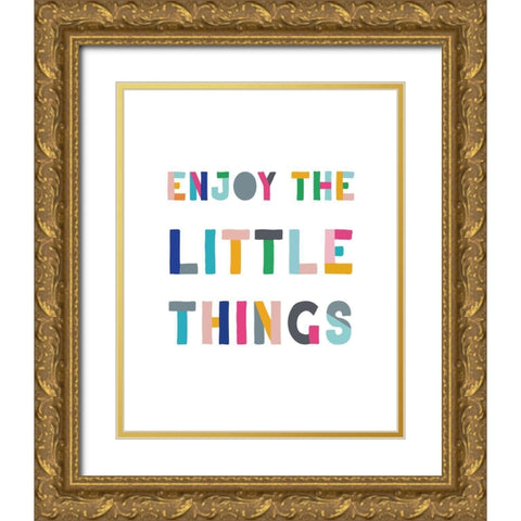 Little Things Gold Ornate Wood Framed Art Print with Double Matting by CAD Designs